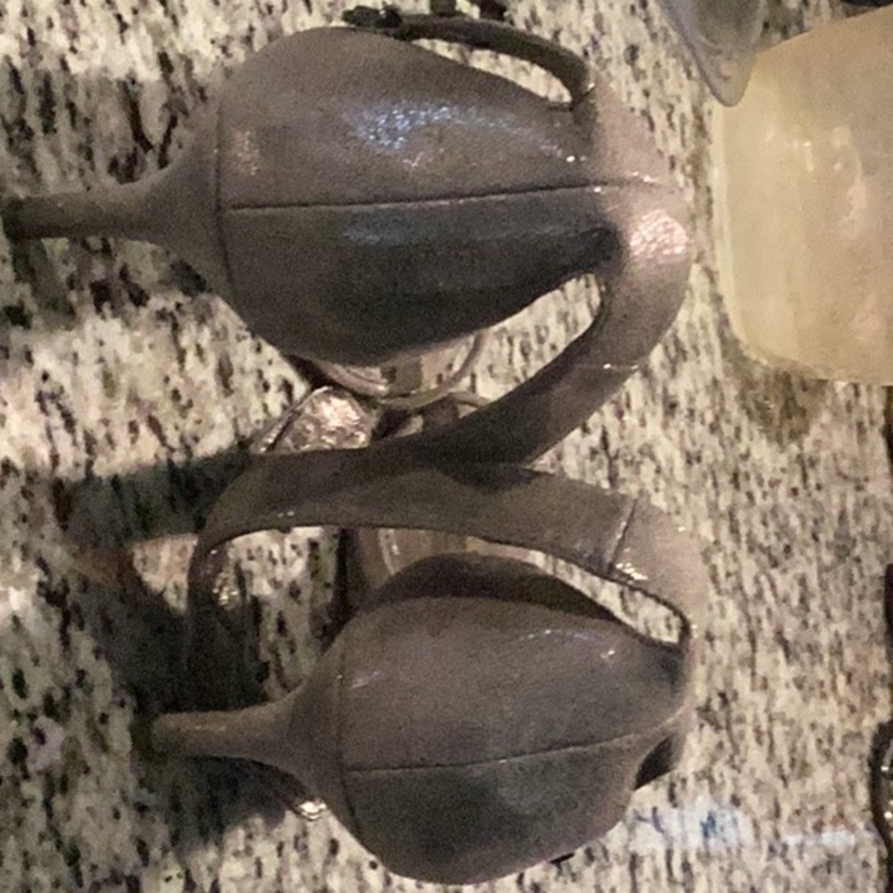 Semi formal shiny gray shoes